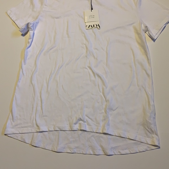 🆕 Zara Plain White T-Shirt - Women’s Size Small - Picture 6 of 7
